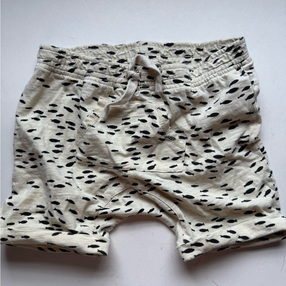 Rylee and Cru Harem Shorts with Fish Print